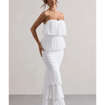 Catera Strapless Layered Ruffle Maxi Dress - Endless - UAE Rental and Resale for Women's Fashion