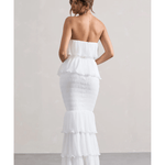 Catera Strapless Layered Ruffle Maxi Dress - Endless - UAE Rental and Resale for Women's Fashion
