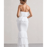 Catera Strapless Layered Ruffle Maxi Dress - Endless - UAE Rental and Resale for Women's Fashion
