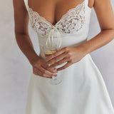 Adriana Satin And Lace Mini Dress