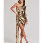 Celina Gold Dress - Endless - UAE Rental and Resale for Women's Fashion