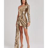 Celina Gold Dress - Endless - UAE Rental and Resale for Women's Fashion