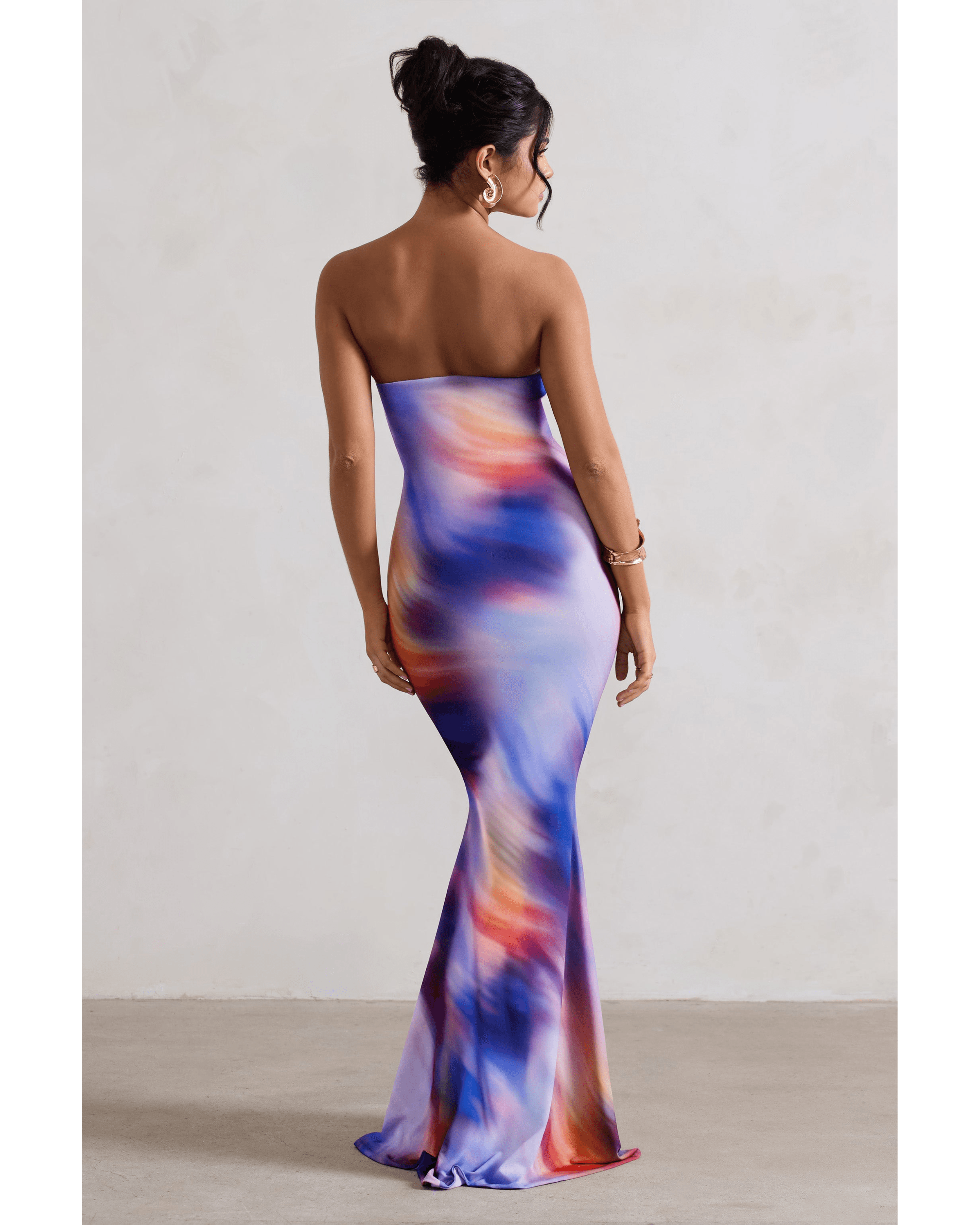 Ceremony Abstract Print Bandeau Fishtail Maxi Dress - Endless - UAE Rental and Resale for Women's Fashion