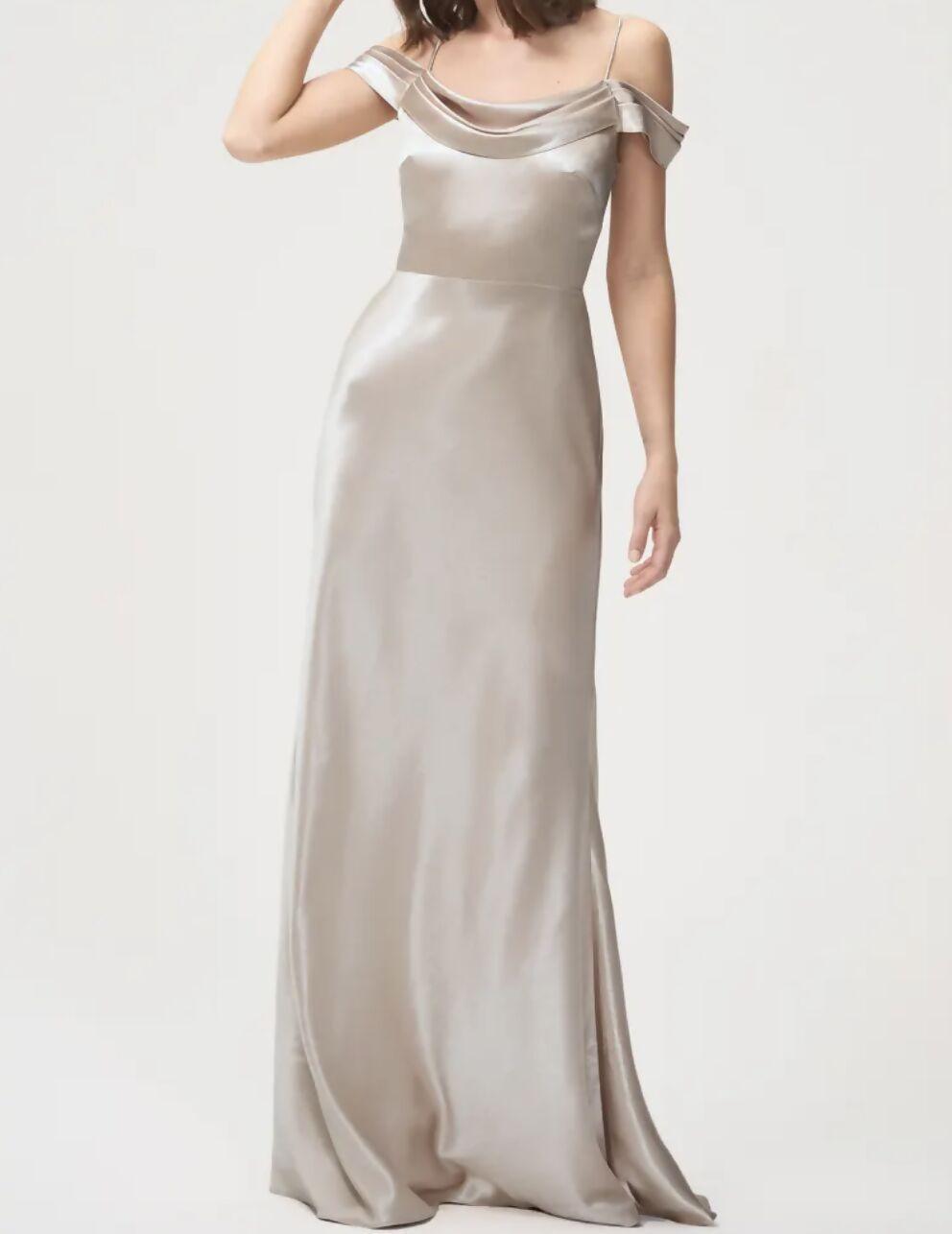 Champagne Bias-Cut Satin Gown - Endless - UAE Rental and Resale for Women's Fashion