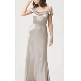 Champagne Bias-Cut Satin Gown - Endless - UAE Rental and Resale for Women's Fashion