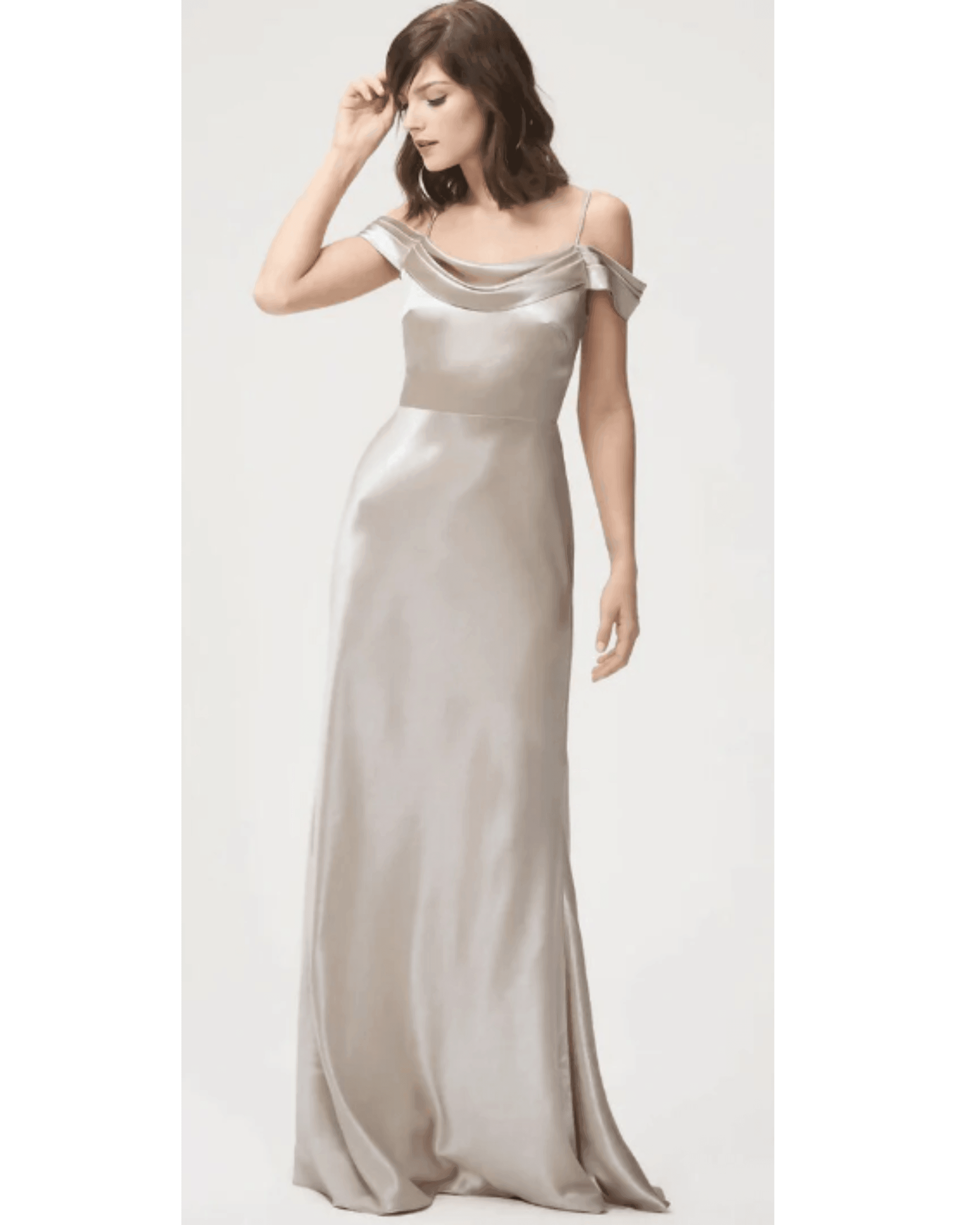Champagne Bias-Cut Satin Gown - Endless - UAE Rental and Resale for Women's Fashion