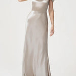 Champagne Bias-Cut Satin Gown - Endless - UAE Rental and Resale for Women's Fashion