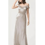 Champagne Bias-Cut Satin Gown - Endless - UAE Rental and Resale for Women's Fashion
