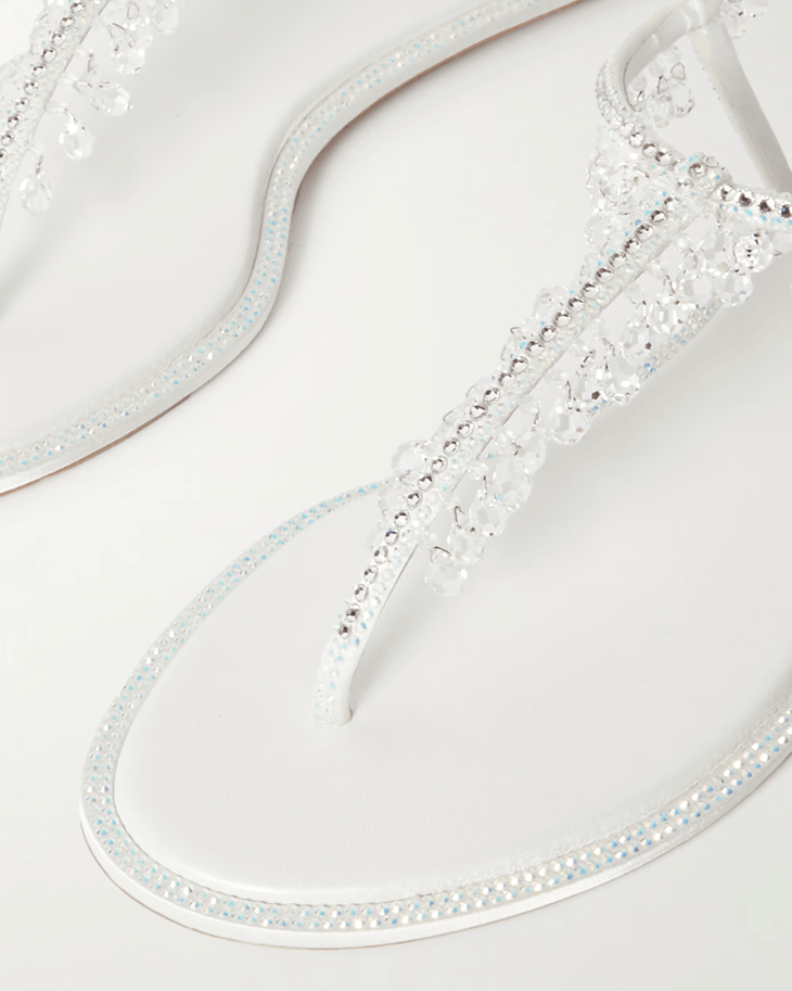 Chandelier Crystal-embellished Satin Sandals - Endless - UAE Rental and Resale for Women's Fashion
