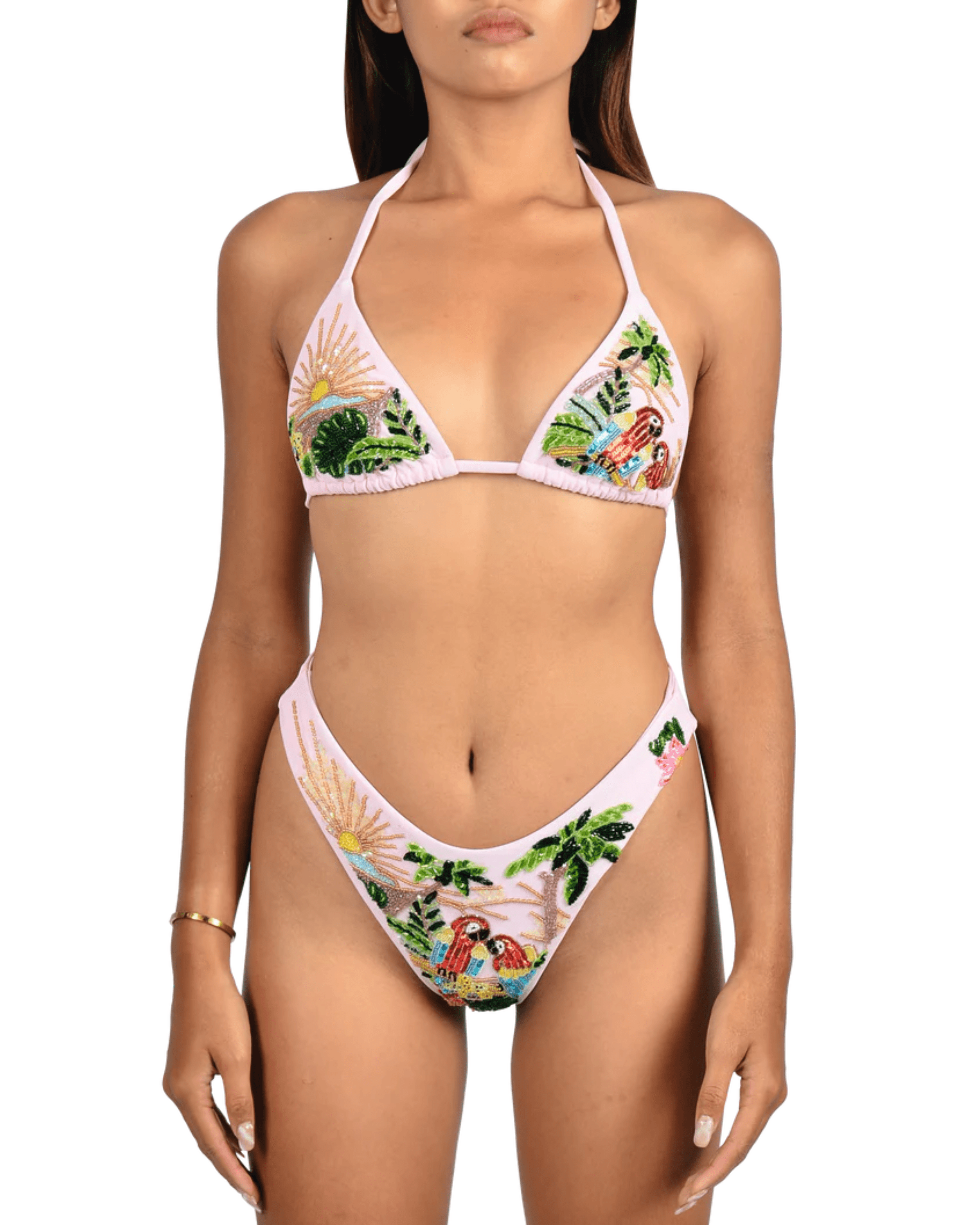 Charli Embellished Premium Tropical Bikini - Endless - UAE Rental and Resale for Women's Fashion