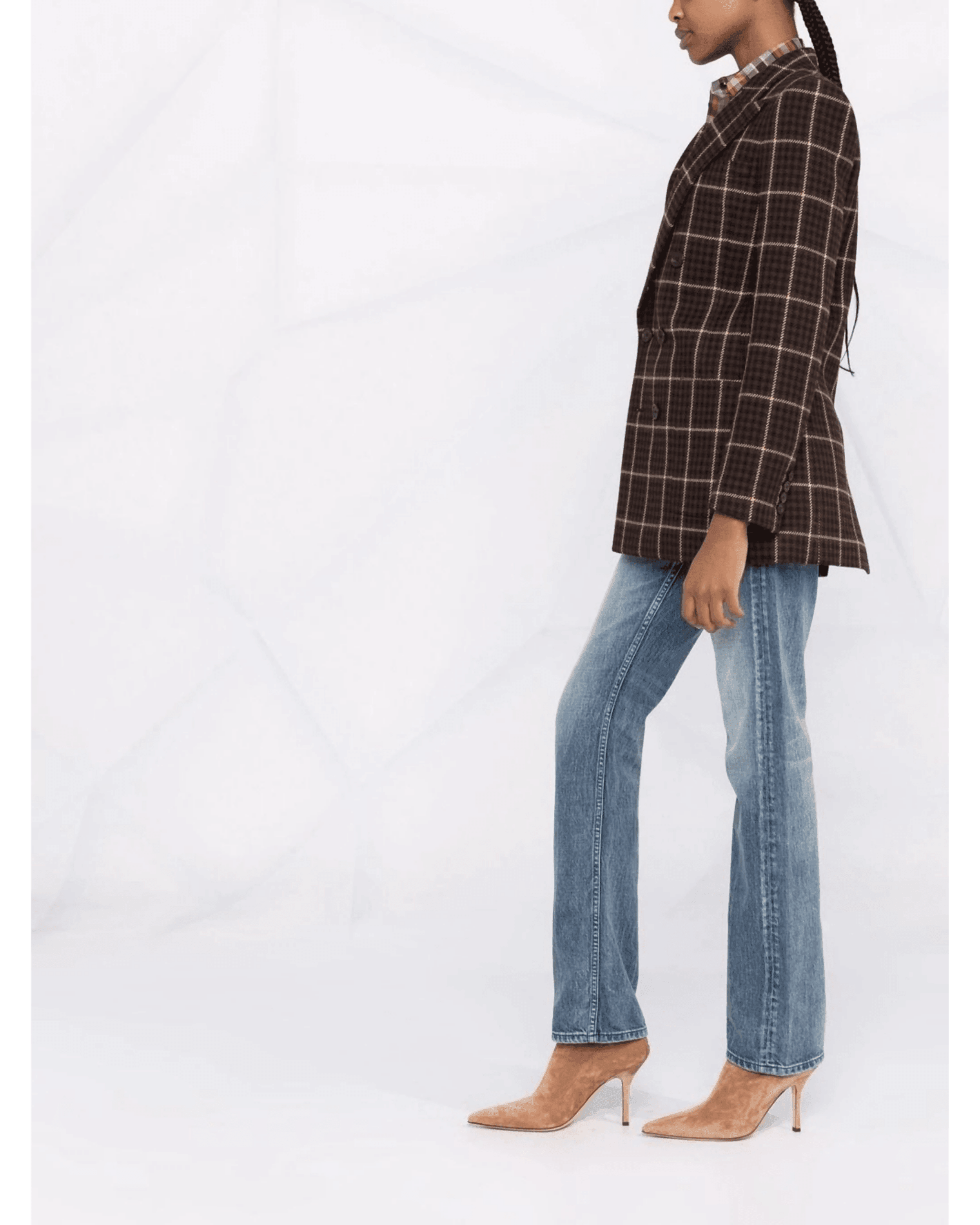 Checked Double-Breasted Blazer - Endless - UAE Rental and Resale for Women's Fashion