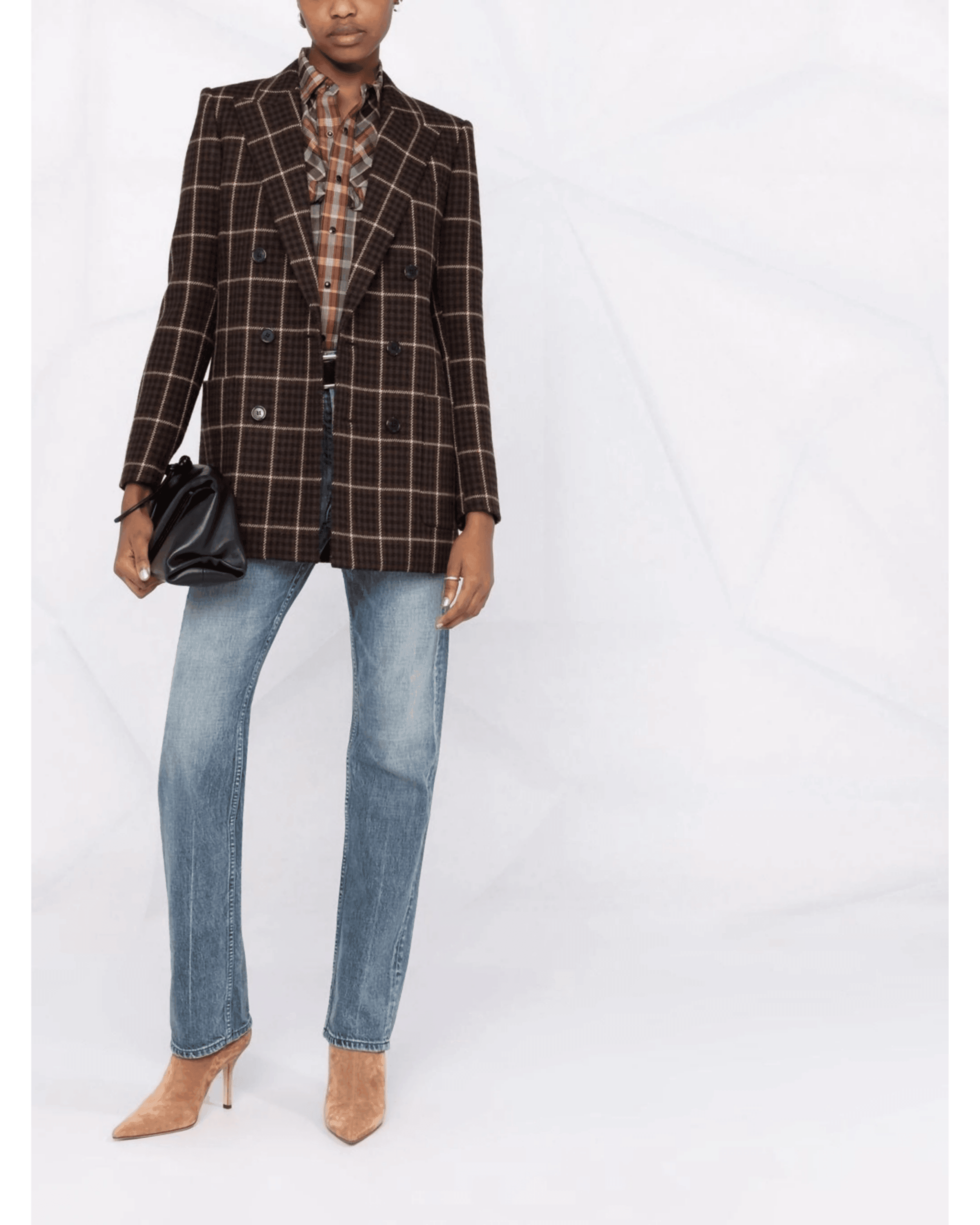 Checked Double-Breasted Blazer - Endless - UAE Rental and Resale for Women's Fashion