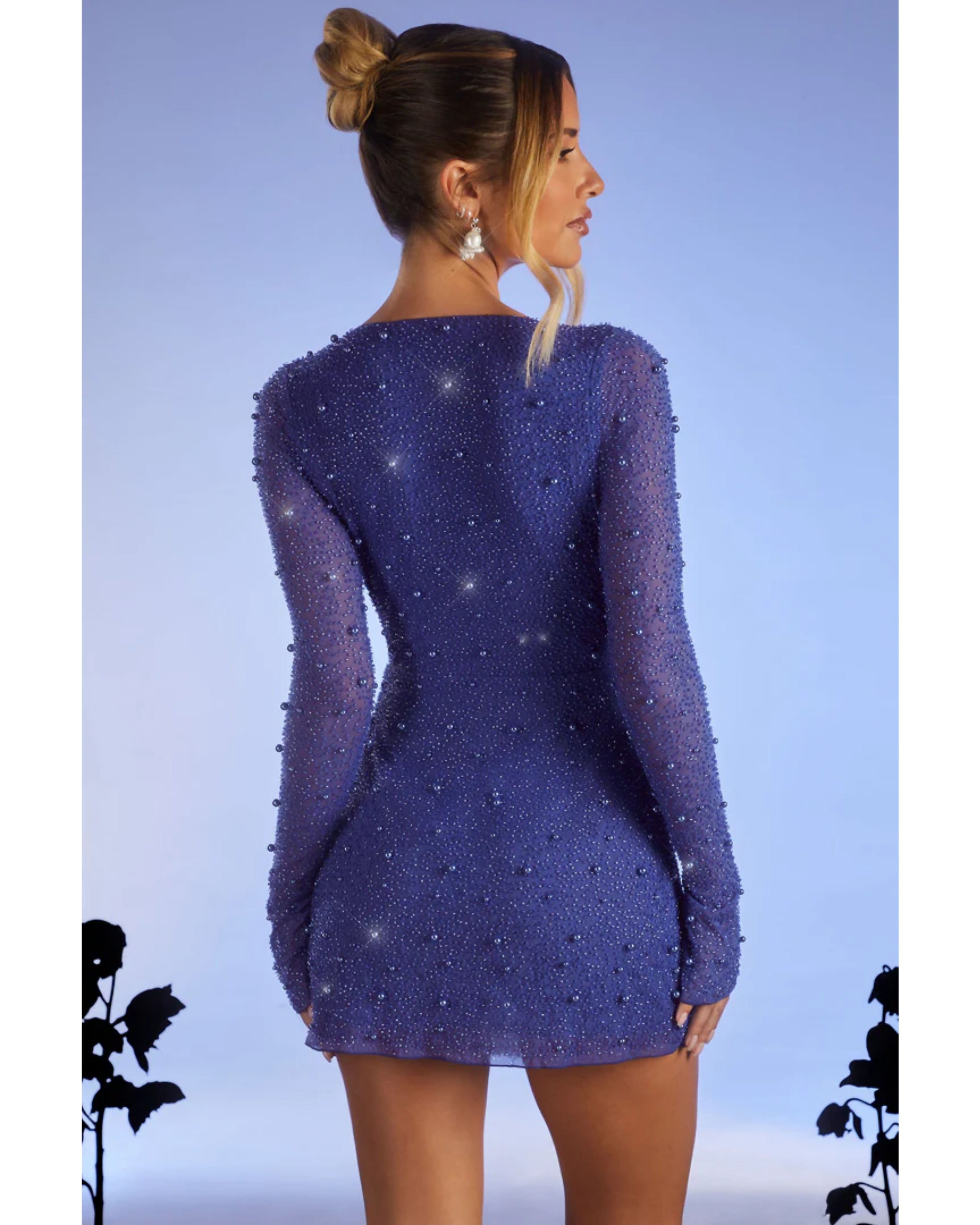 Chelsea Embellished Wrap Over A-Line Mini Dress - Endless - UAE Rental and Resale for Women's Fashion