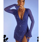 Chelsea Embellished Wrap Over A-Line Mini Dress - Endless - UAE Rental and Resale for Women's Fashion