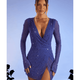 Chelsea Embellished Wrap Over A-Line Mini Dress - Endless - UAE Rental and Resale for Women's Fashion