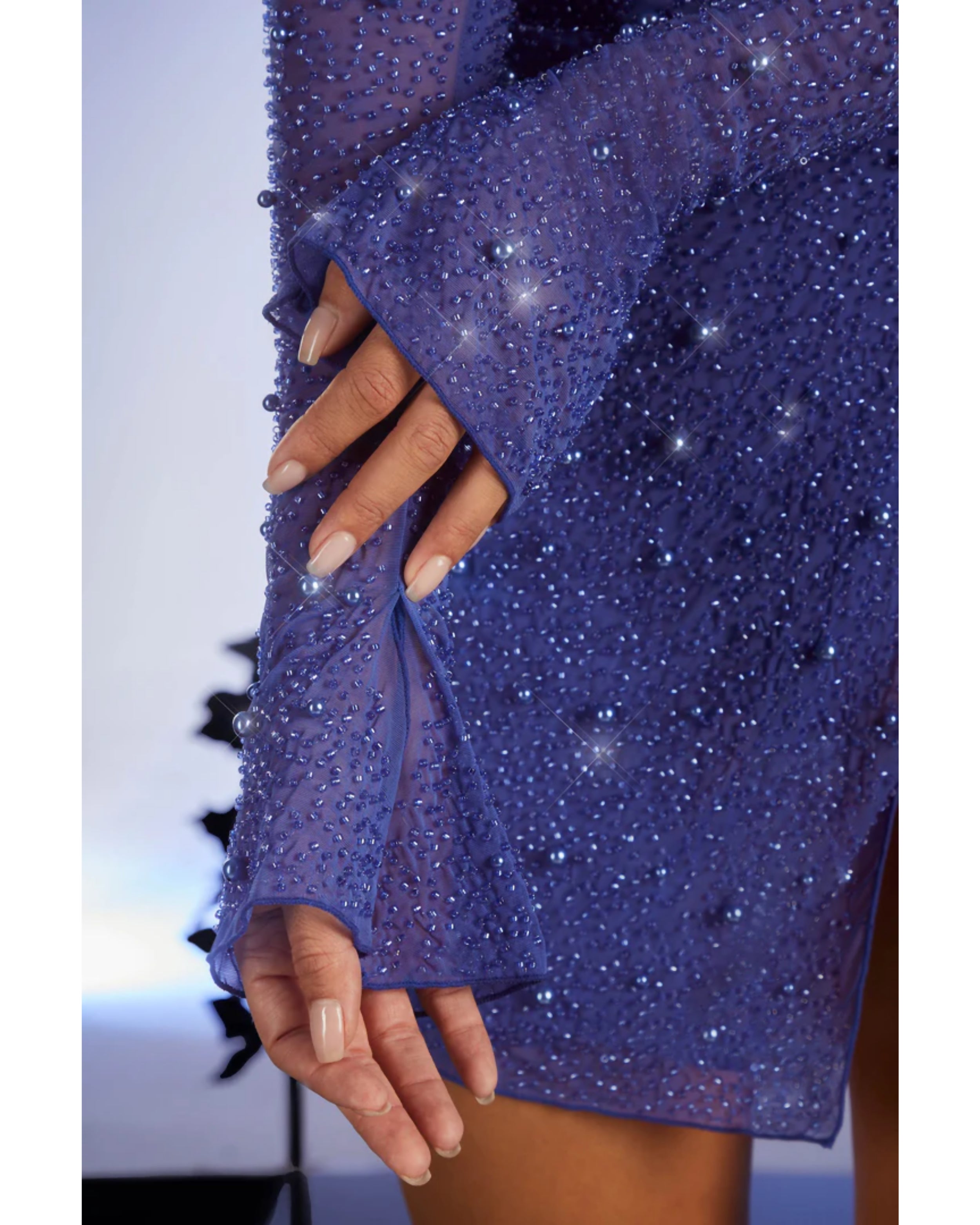 Chelsea Embellished Wrap Over A-Line Mini Dress - Endless - UAE Rental and Resale for Women's Fashion