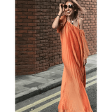 Chiffon Pleated Dress - Endless - UAE Rental and Resale for Women's Fashion