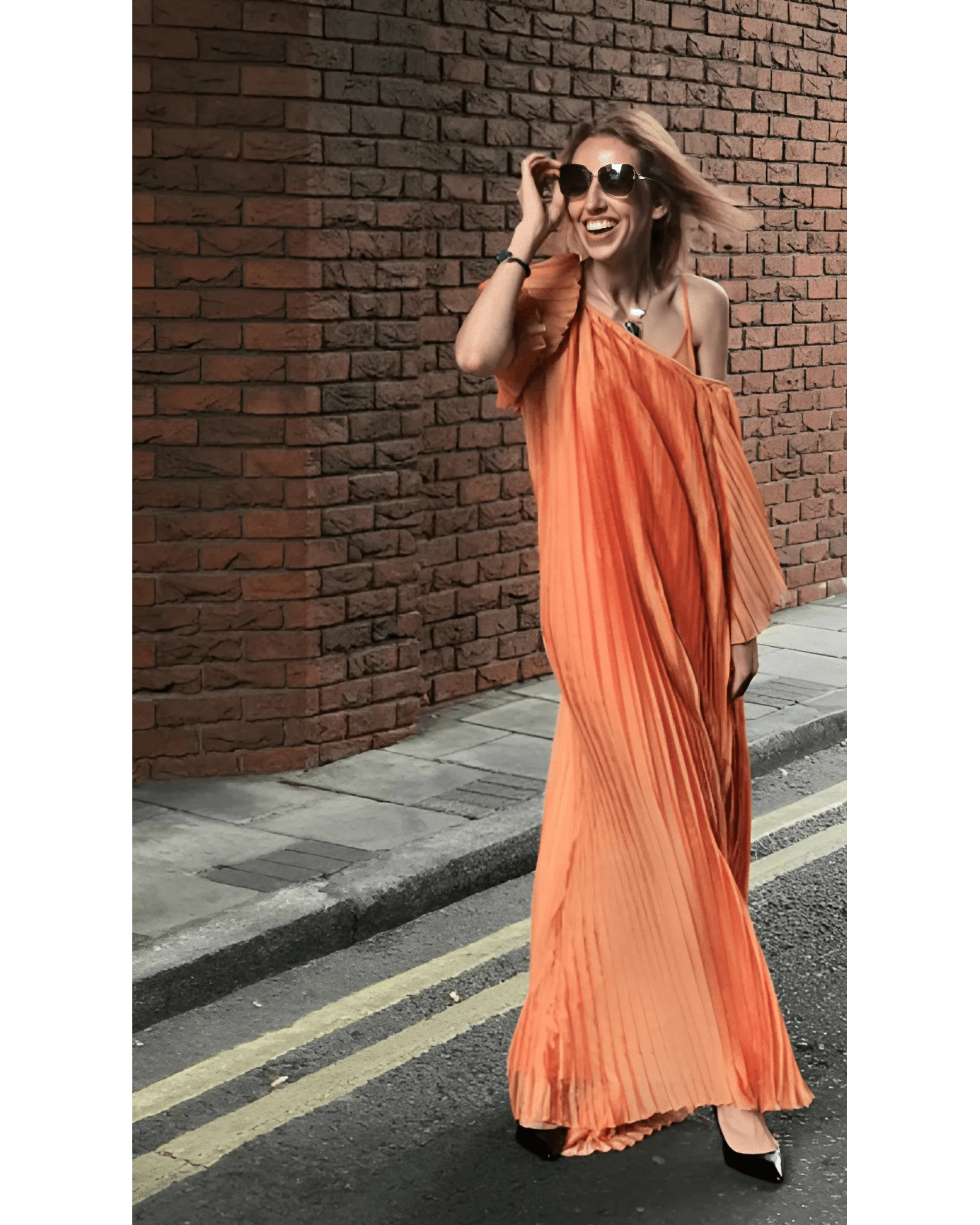 Chiffon Pleated Dress - Endless - UAE Rental and Resale for Women's Fashion