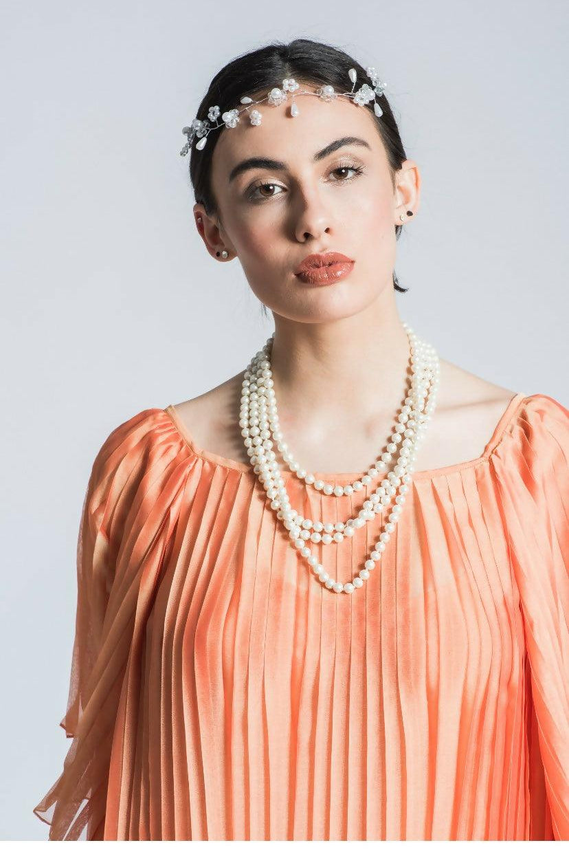 Chiffon Pleated Dress - Endless - UAE Rental and Resale for Women's Fashion