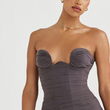 Cindy Shadow Strapless Corset Dress