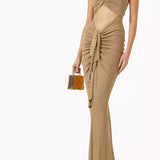 Vivenda Draped Maxi Dress in Viscose