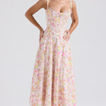 Clareabelle Pink Meadow Print Cotton Midi Sundress - Endless - UAE Rental and Resale for Women's Fashion