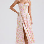 Clareabelle Pink Meadow Print Cotton Midi Sundress - Endless - UAE Rental and Resale for Women's Fashion