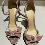 Clarita Bow-Embellished Velvet Sandals Blush - Endless - UAE Rental and Resale for Women's Fashion