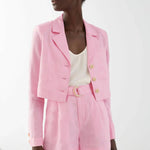 Co-ord Linen Cropped Blazer - Endless - UAE Rental and Resale for Women's Fashion