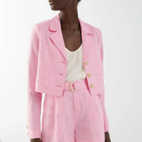 Co-ord Linen Cropped Blazer - Endless - UAE Rental and Resale for Women's Fashion