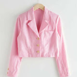 Co-ord Linen Cropped Blazer - Endless - UAE Rental and Resale for Women's Fashion