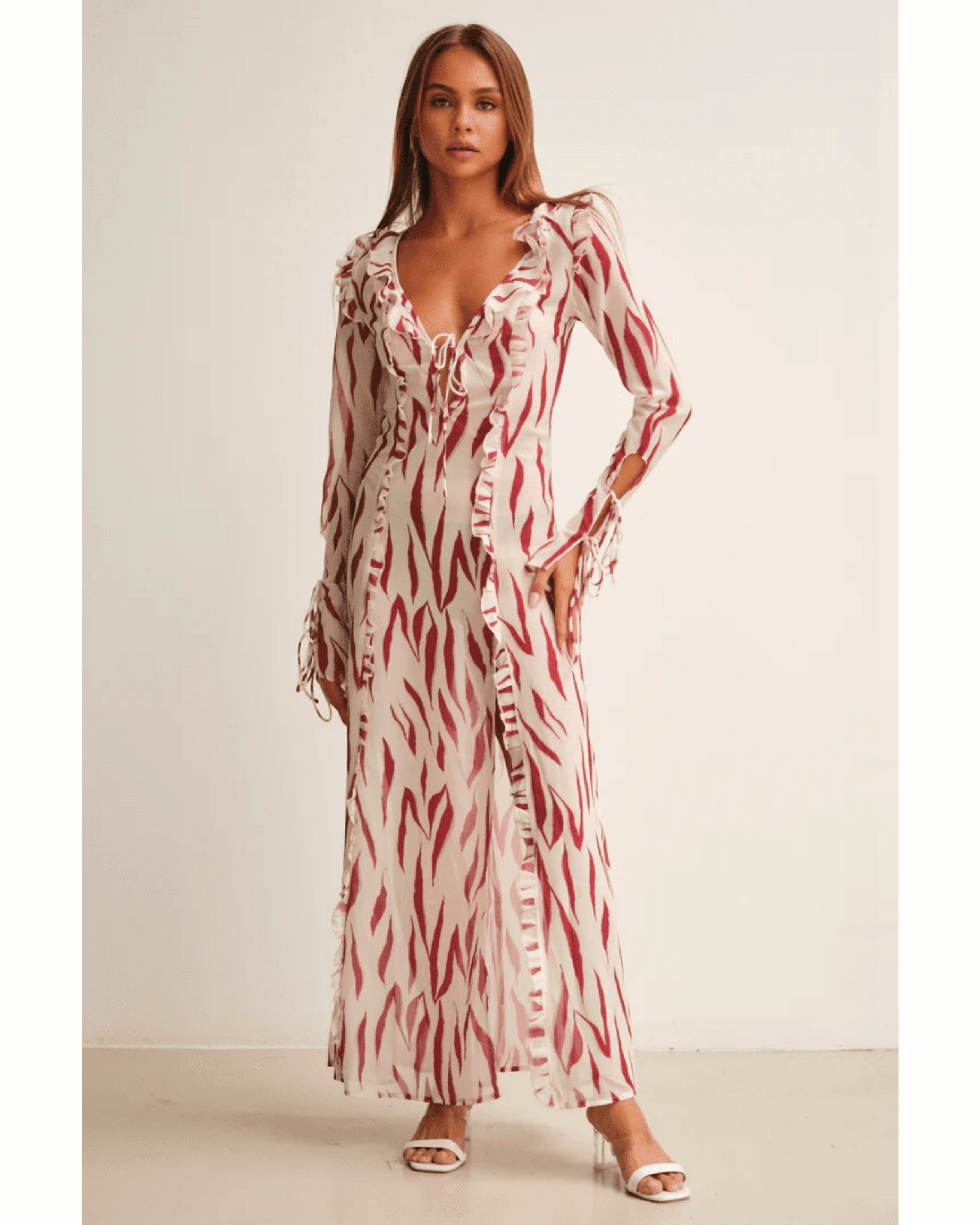 Constance Zebra Midi/Maxi Dress - Endless - UAE Rental and Resale for Women's Fashion