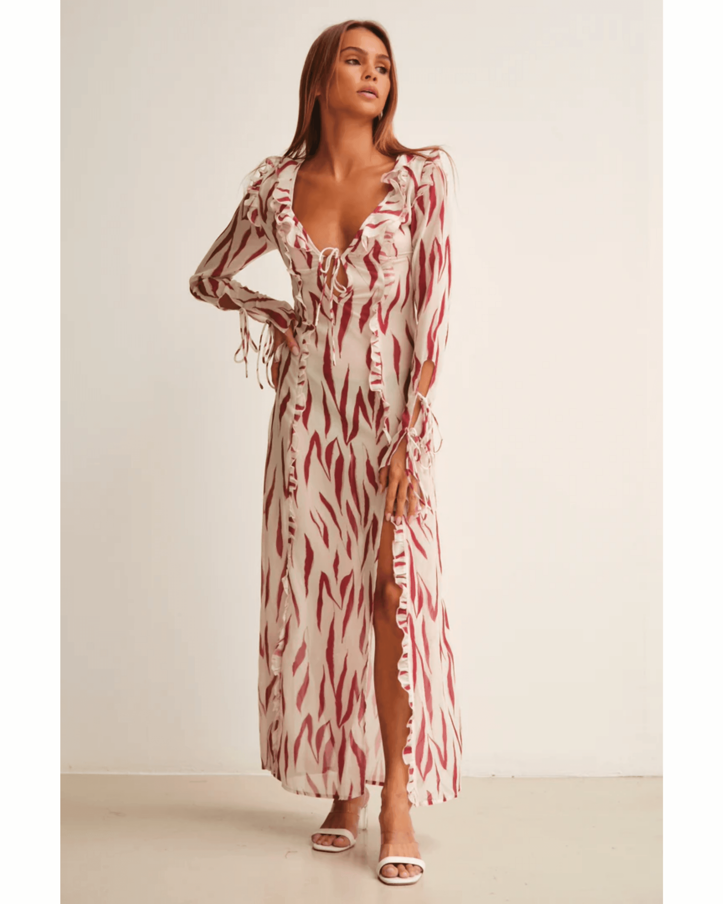 Constance Zebra Midi/Maxi Dress - Endless - UAE Rental and Resale for Women's Fashion