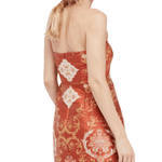 Copper Orange Damask Metallic Strapless Mini Dress - Endless - UAE Rental and Resale for Women's Fashion
