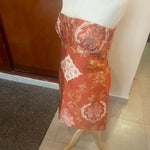 Copper Orange Damask Metallic Strapless Mini Dress - Endless - UAE Rental and Resale for Women's Fashion
