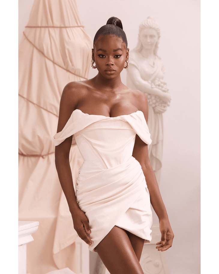 Coraline Ivory Satin Corset Dress - Endless - UAE Rental and Resale for Women's Fashion
