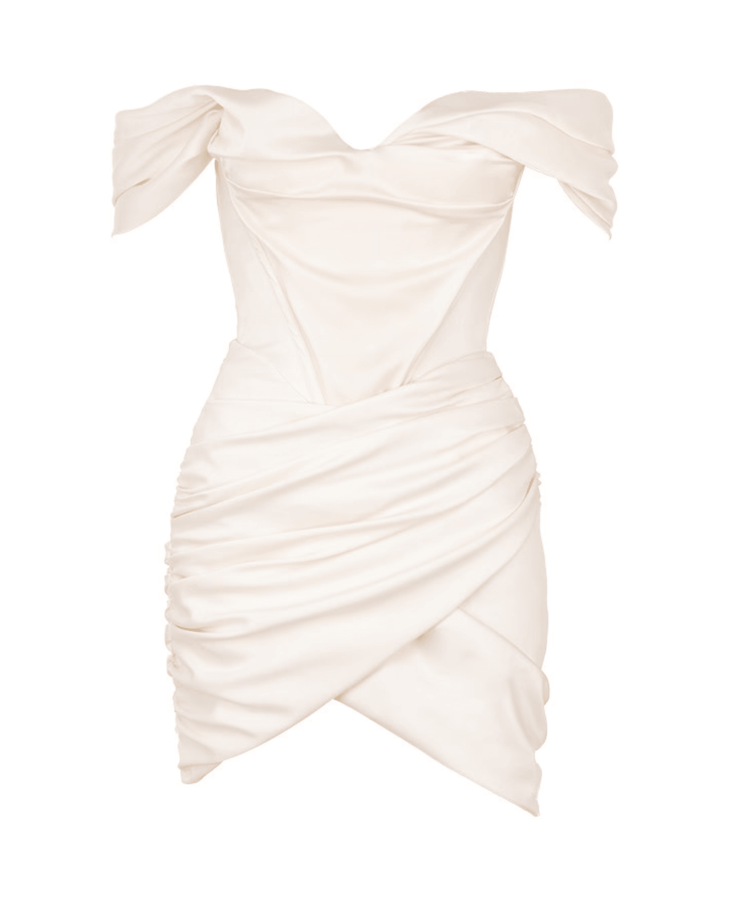 Coraline Ivory Satin Corset Dress - Endless - UAE Rental and Resale for Women's Fashion