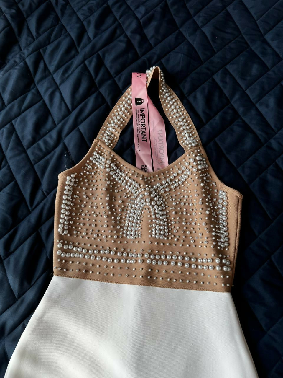 Cornelia Pearl Halter Bandage Dress - Endless - UAE Rental and Resale for Women's Fashion