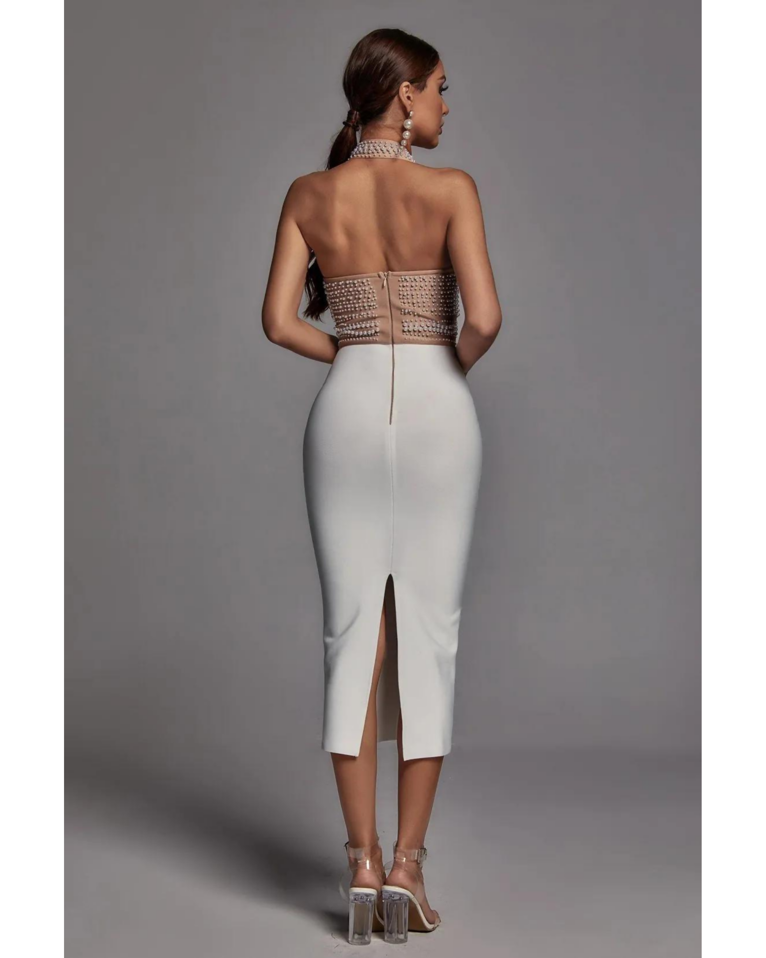 Cornelia Pearl Halter Bandage Dress - Endless - UAE Rental and Resale for Women's Fashion