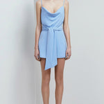 Cornflower Blue Cowl Neck Mini Playsuit - Endless - UAE Rental and Resale for Women's Fashion