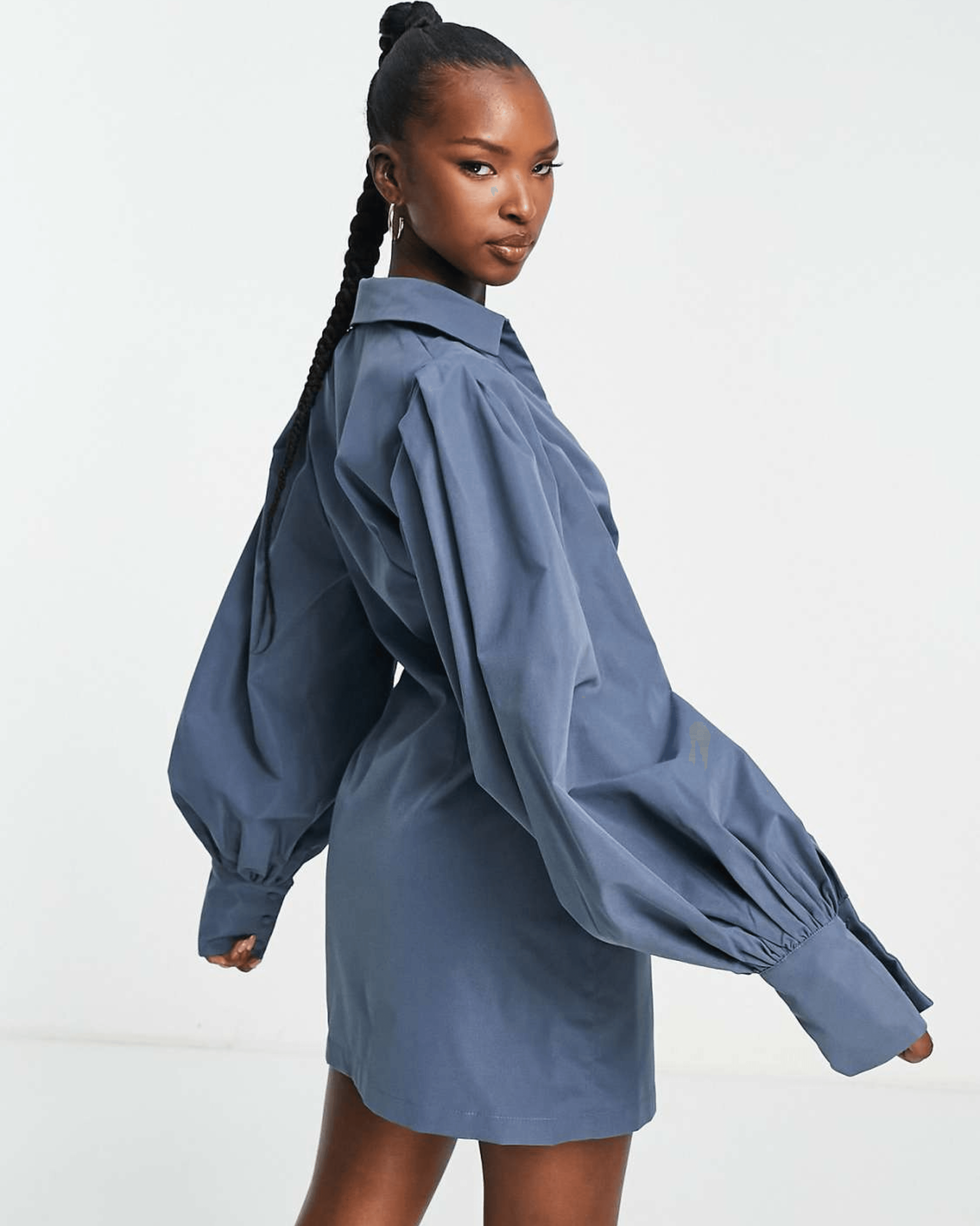 Corset Detail Volume Sleeve Mini Dress - Endless - UAE Rental and Resale for Women's Fashion