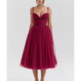 Countess Cabernet Mulle Midi Dress - Endless - UAE Rental and Resale for Women's Fashion
