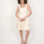 Cream Jacquard Sleeveless Dress - Endless - UAE Rental and Resale for Women's Fashion