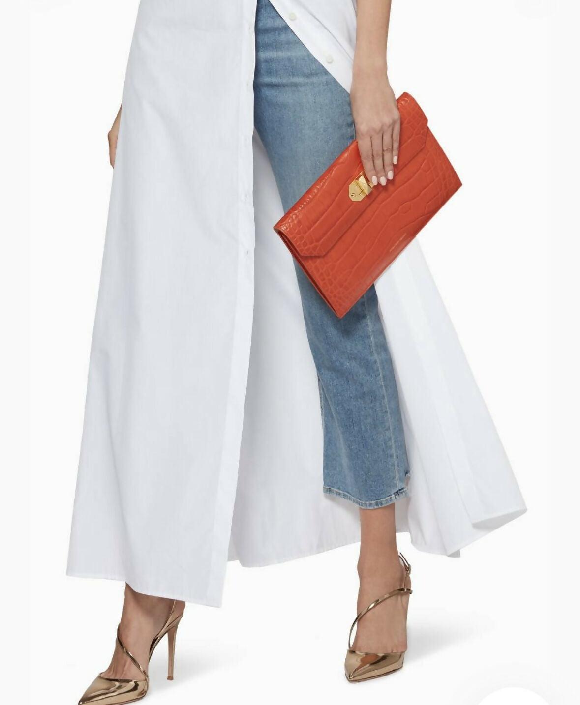 Croc Envelope Clutch - Endless - UAE Rental and Resale for Women's Fashion