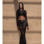 Crochet Floral Co-ord Set in Black - Endless - UAE Rental and Resale for Women's Fashion