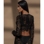 Crochet Floral Co-ord Set in Black - Endless - UAE Rental and Resale for Women's Fashion
