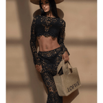 Crochet Floral Co-ord Set in Black - Endless - UAE Rental and Resale for Women's Fashion