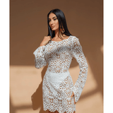 Crochet Floral Mini Dress - Endless - UAE Rental and Resale for Women's Fashion