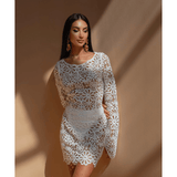 Crochet Floral Mini Dress - Endless - UAE Rental and Resale for Women's Fashion