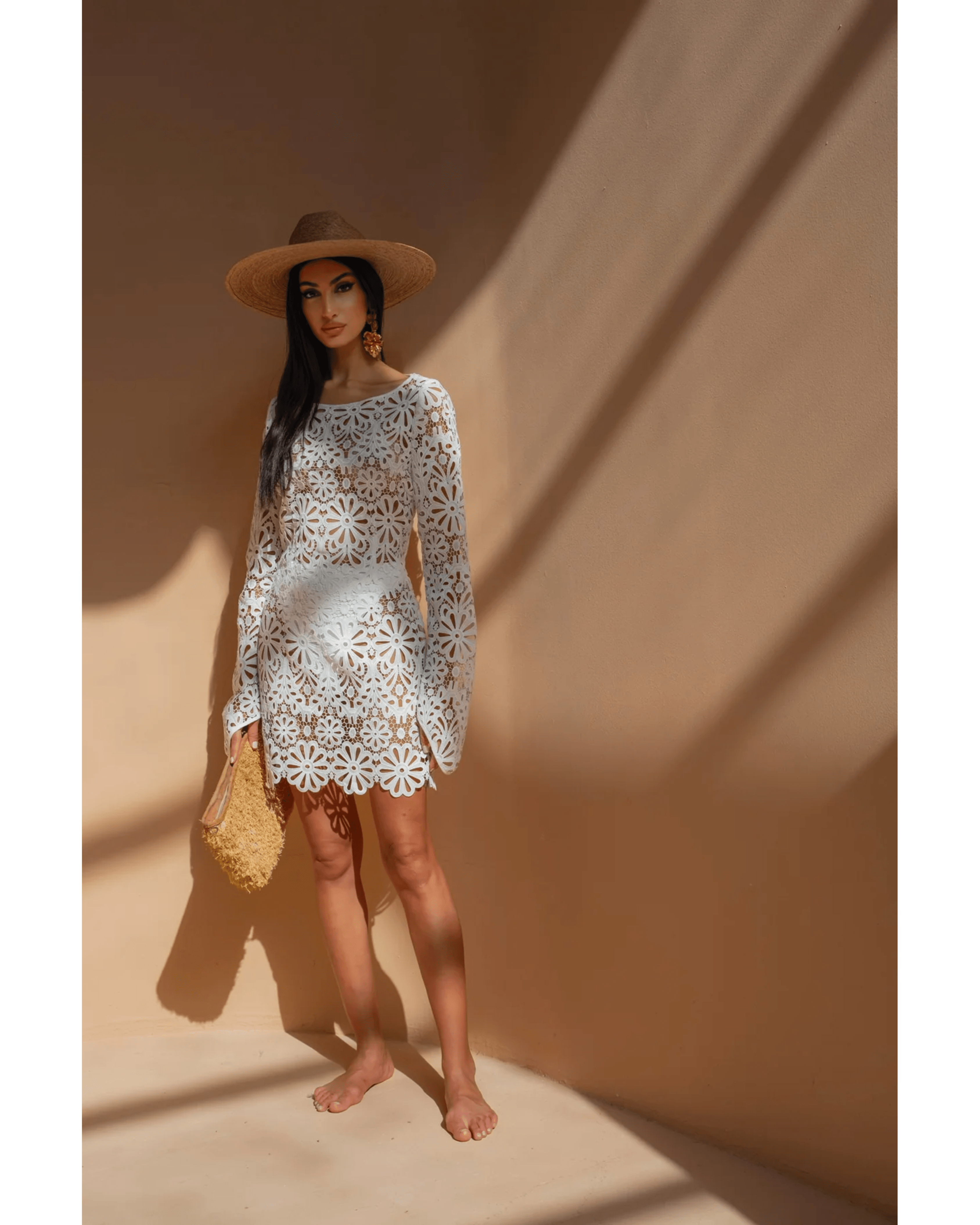 Crochet Floral Mini Dress - Endless - UAE Rental and Resale for Women's Fashion